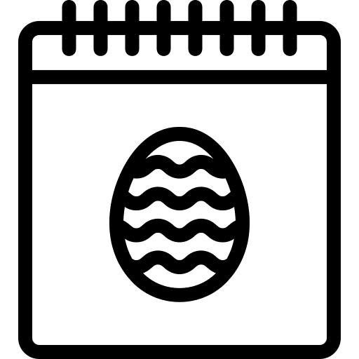 Easter day date easter egg easter day icon