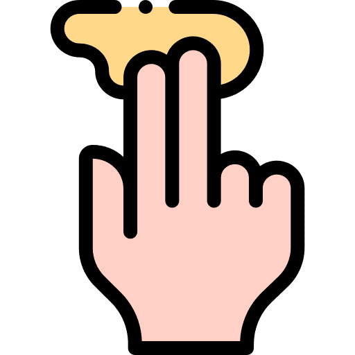 Applying cream apply hand icon