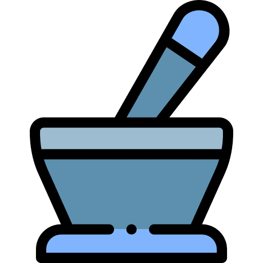 Mortar medicine pharmacy herbal treatment icon