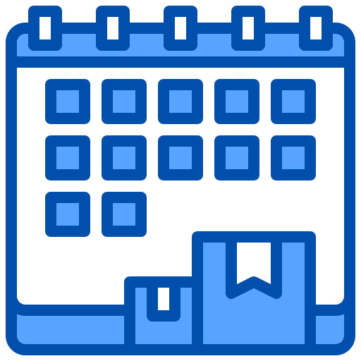 Calendar cardboard time and date packaging icon