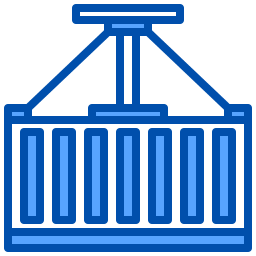 Container package delivery crane icon