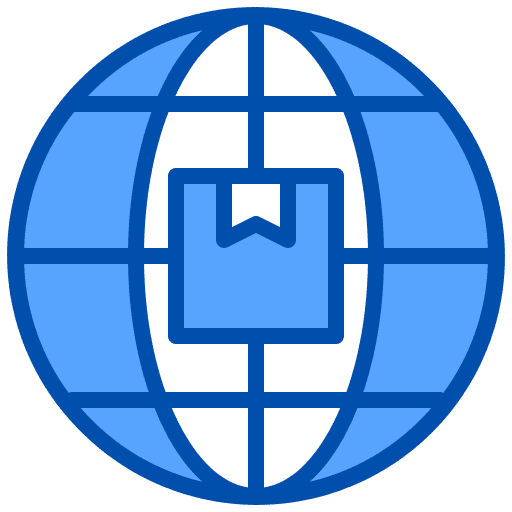 Global shipping and delivery delivery world icon