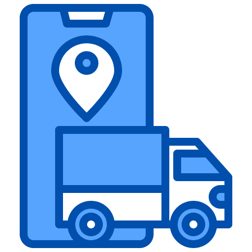 Tracking parcel order delivery truck icon