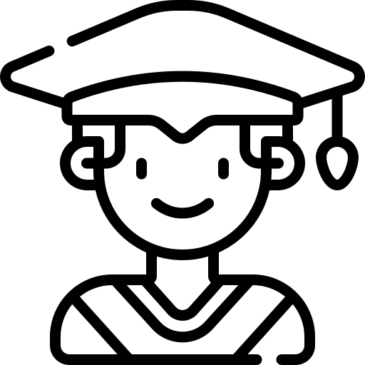 Graduate user education mortarboard icon
