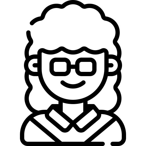 Student eyeglasses student black hair icon