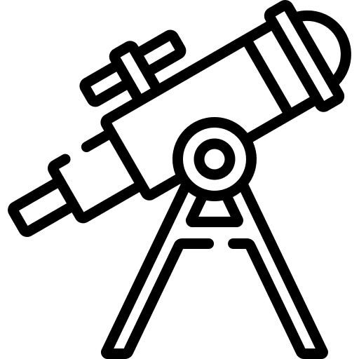 Telescope science spyglass education icon
