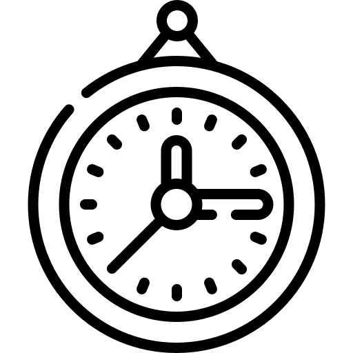 Clock time and date time hanging icon