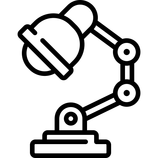 Desk lamp illumination interior furniture and household icon