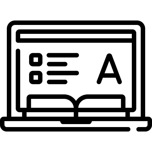 Distance education laptop computer elearning icon