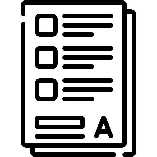 Exam exam paper qualification icon