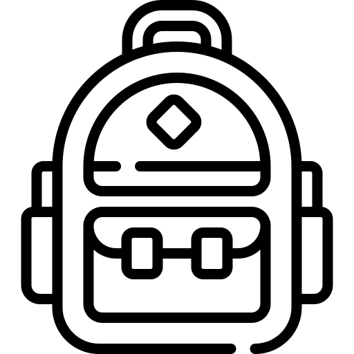 Backpack education travel bag luggage icon