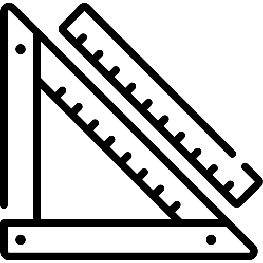 Ruler square stationery school material icon