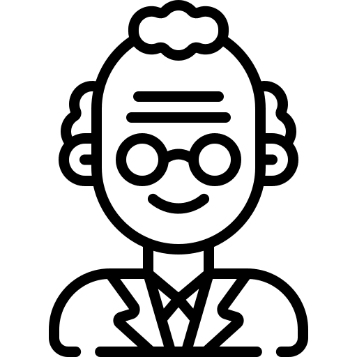 Teacher white hair man user icon