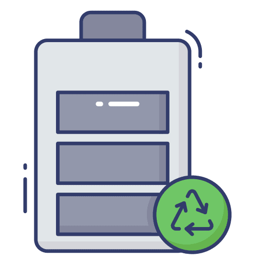 Battery full battery sign recycle icon