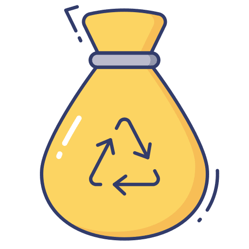 Money bag ecology and environment money bag recycle icon