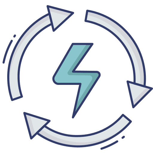 Recycle ecology and environment power flash icon
