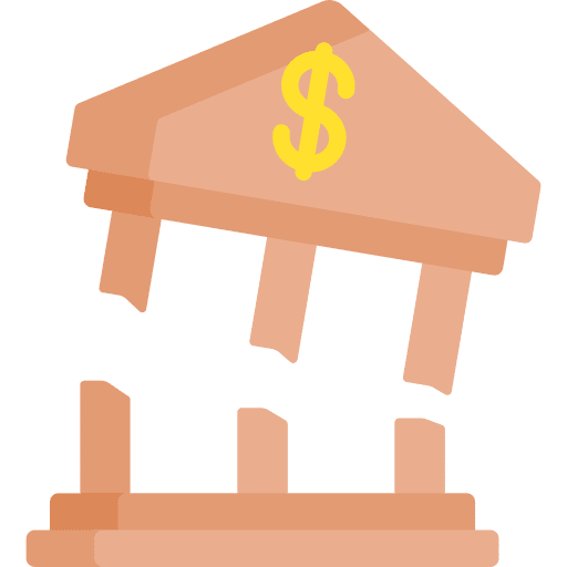 Bankruptcy business and finance banking economy icon
