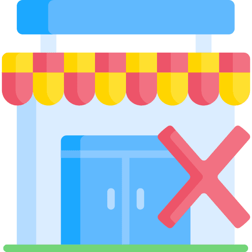 Bankruptcy commerce and shopping building bankruptcy icon