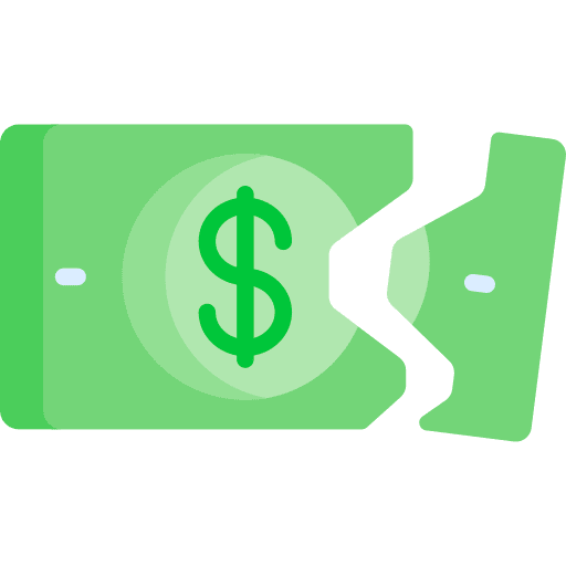 Money recession bankruptcy banking icon