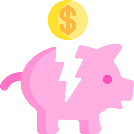 Piggy bank savings piggy bank broken icon