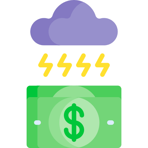 Economic crisis business and finance economic crisis rain icon