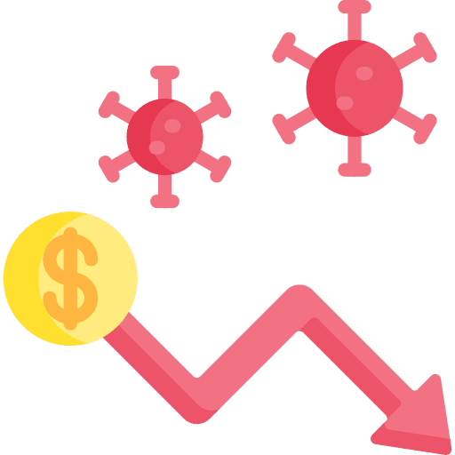 Economic crisis covid recession business and finance icon