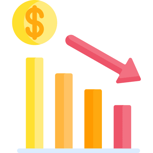 Inflation stats recession loss icon