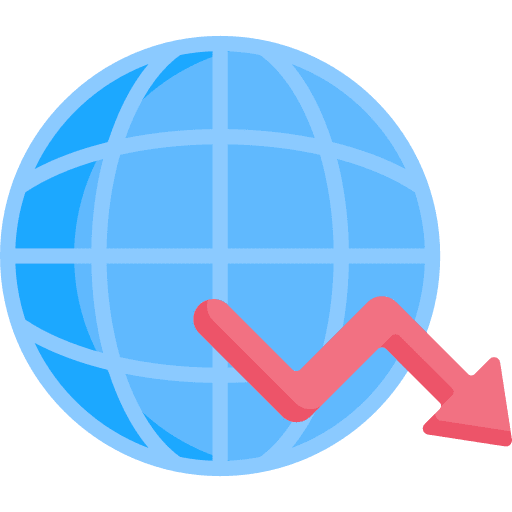 World recession business and finance world icon