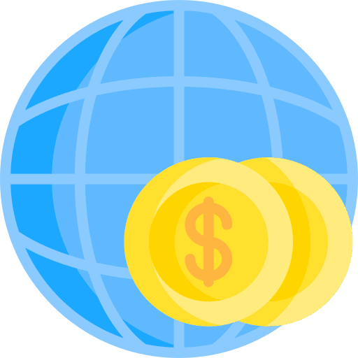World world financial dollar symbol world icon