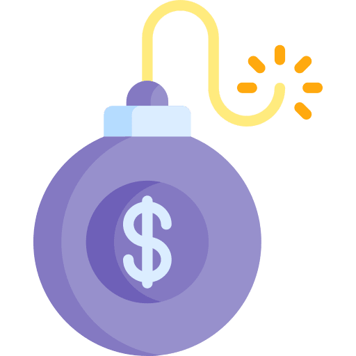 Debt business and finance money banking icon