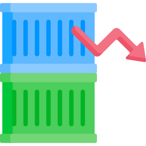 Export business and finance crisis recession icon