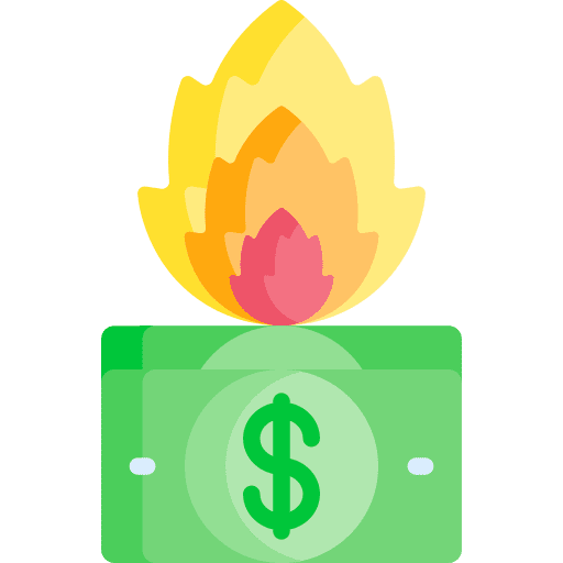 Inflation investment currency burn icon
