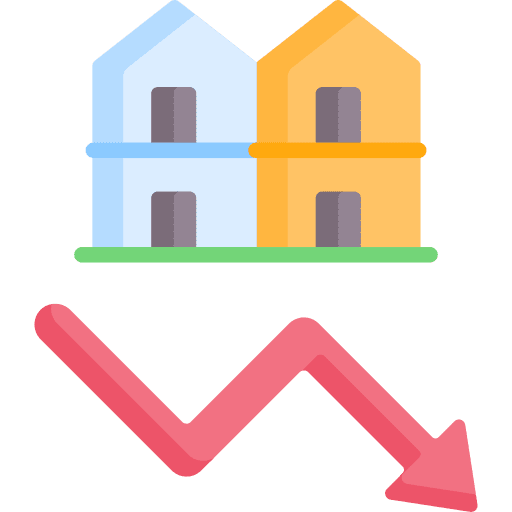 Real estate sale architecture down arrow icon
