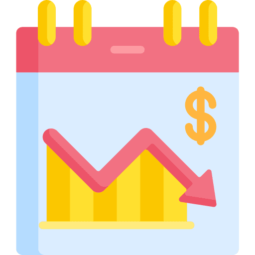 Calendar recession crisis time and date icon