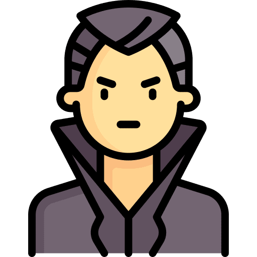 Character gaming black hair avatar icon
