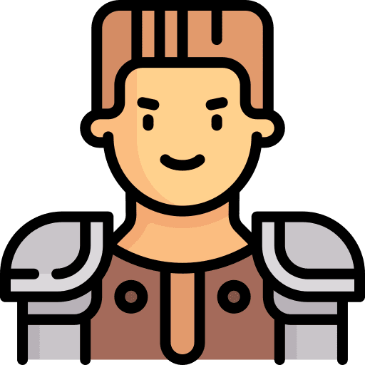 Character knight video game brown hair icon