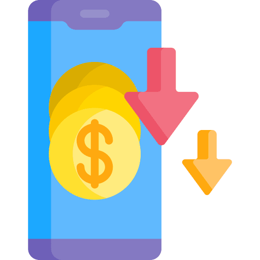 Smartphone bankruptcy crisis smartphone icon