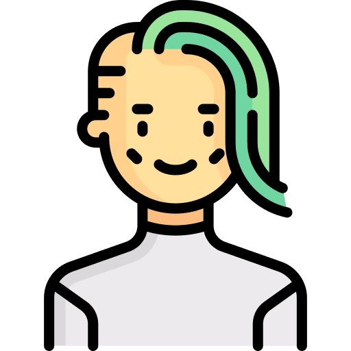Cyber punk dyed hair caucasian woman icon