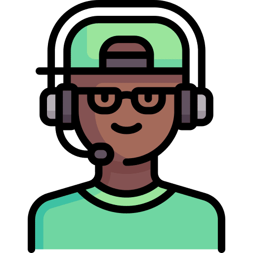 Gamer videogame user job icon