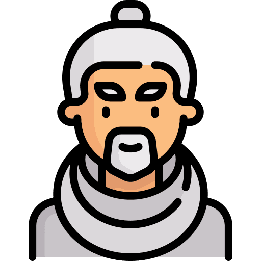 Samurai man user white hair icon
