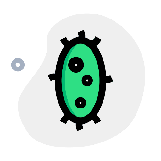 Virus search bacterium cell scientist icon