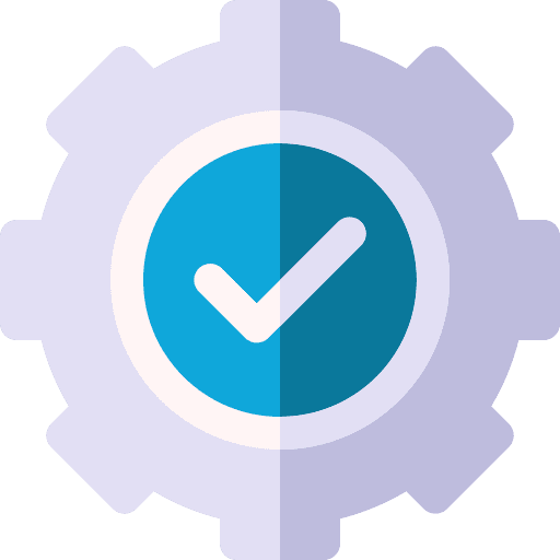 Check operations gear check icon