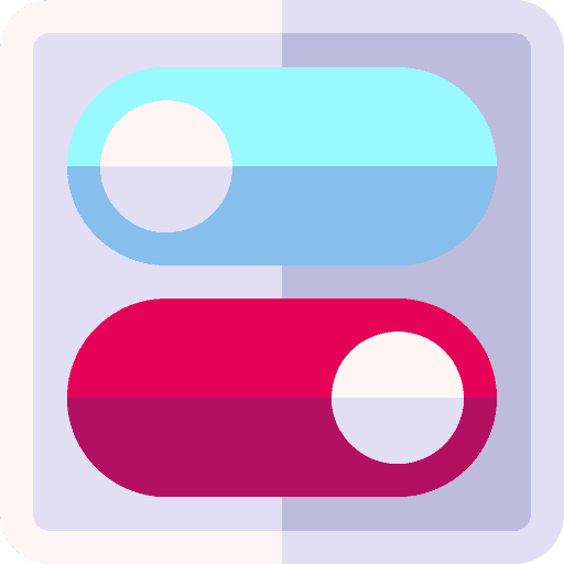 Toggle switch interface on icon