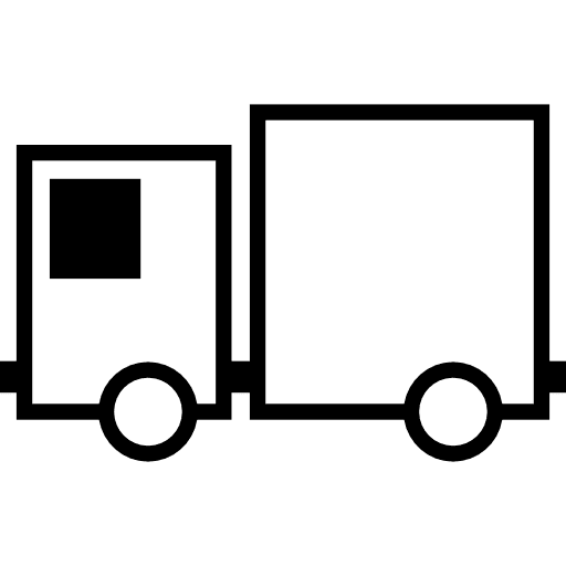 Cargo truck facing left transport transportation vechicle icon