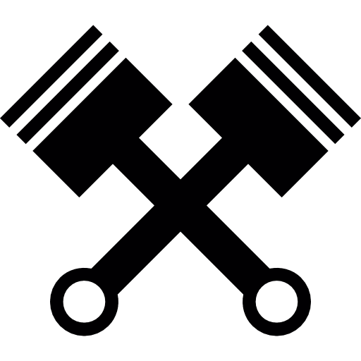 Pistons cross piston vehicle car icon