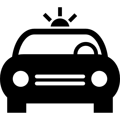 Police car with light lights transport policemen icon