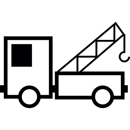 Truck with crane transportation trucks garage icon