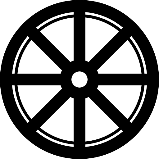 Cart wheel round circle wheel icon