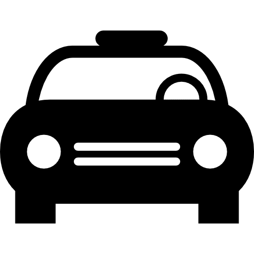 Police car with steering wheel transport cars policemen icon