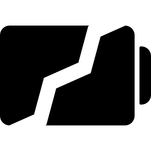 Battery broken in two parts symbol parts battery status icon